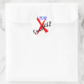 1 jaar rode ex-roker ronde sticker (Tas)