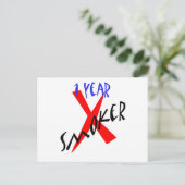 1 jaar Rood Ex-roker Briefkaart (Staand voorkant)