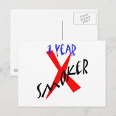1 jaar Rood Ex-roker Briefkaart (Voorkant / Achterkant)