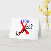 1 jaar Rood Ex-roker Kaart (Gele Bloem)