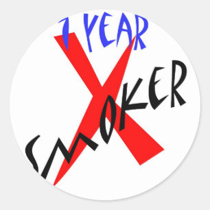 1 jaar Rood Ex-roker Ronde Sticker