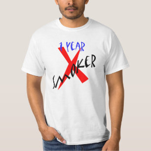 1 jaar Rood Ex-roker T-shirt
