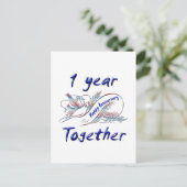 1 jaar samen briefkaart (Staand voorkant)