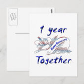 1 jaar samen briefkaart (Voorkant / Achterkant)
