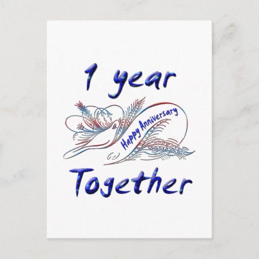 1 jaar samen briefkaart (Voorkant)