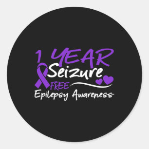1 jaar Seizoenvrije Epilepsie Bewustmakingsmaand P Ronde Sticker
