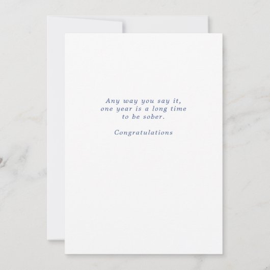 1 jaar Sober Kaart (Achterkant)