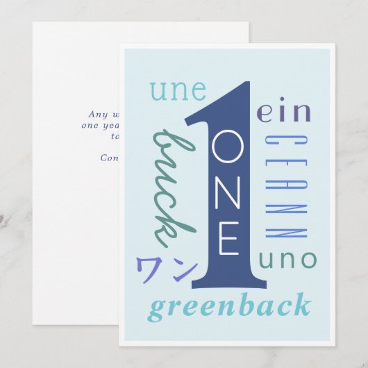 1 jaar Sober Kaart (Voorkant / Achterkant)