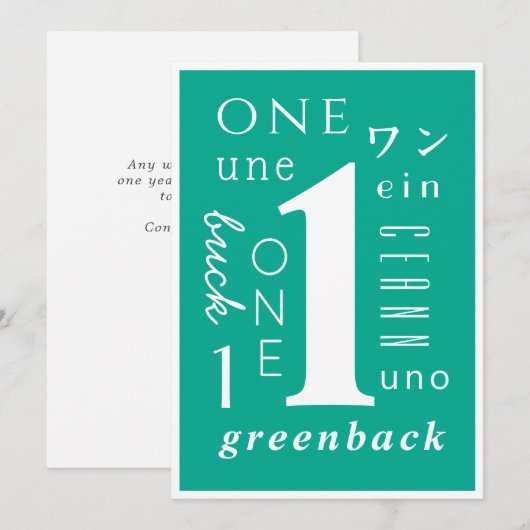 1 jaar Sober Kaart (Voorkant / Achterkant)