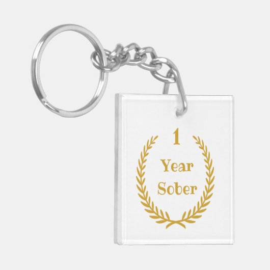 1 jaar Sober Sleutelhanger for Addication Recovery (Voorkant Links)