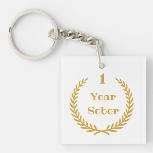 1 jaar Sober Sleutelhanger for Addication Recovery (Voorkant)