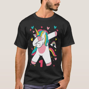 1 jaar Tiener meisjes die abbing Unicorn 1e geboor T-shirt