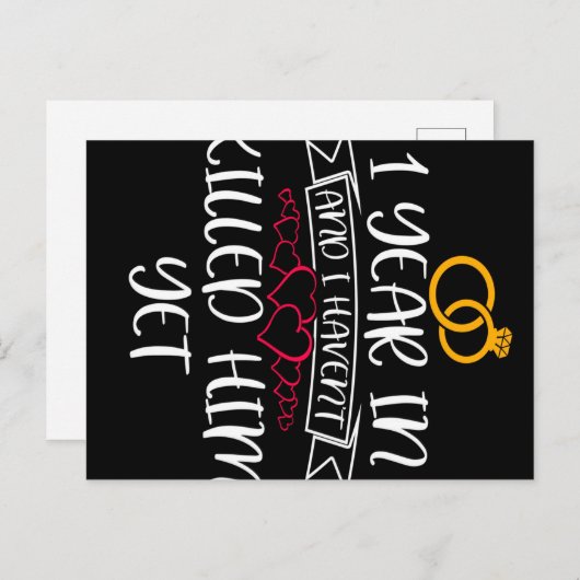 1 Jaar Verloren En Ik Heb Hem Nog Niet Aankondigingskaart (Voorkant / Achterkant)