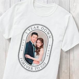1 Jaar Voorbij 1e Huwelijksverjaardag met Foto T-shirt