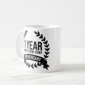 1 jaar werk vanuit huis Jubileum huis Kantoor Mok (Voorkant links)