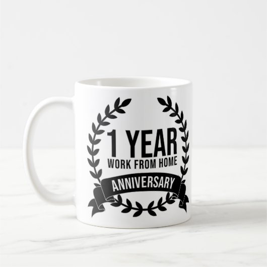 1 jaar werk vanuit huis Jubileum huis Kantoor Mok (Links)