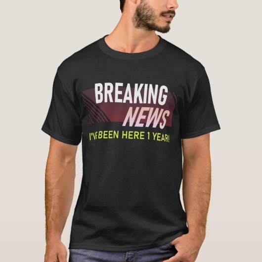 1 Jaar Werken Jubileum 1e Werknemer Waardering T-shirt (Voorkant)