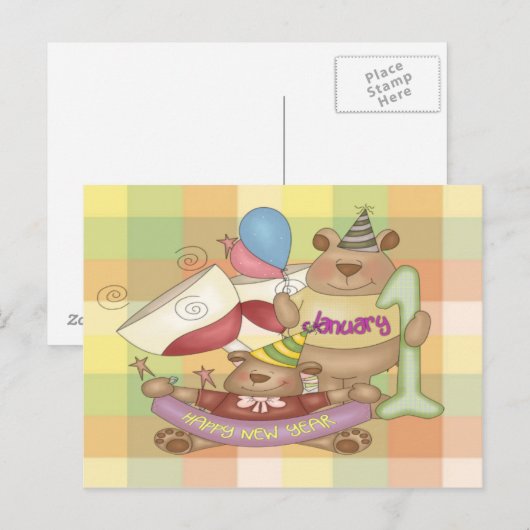 1 januari briefkaart (Voorkant / Achterkant)
