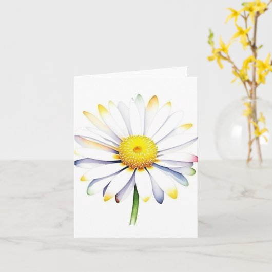 1 januari Daisy Day A - Waterverven & Pen Kaart (Gele Bloem)