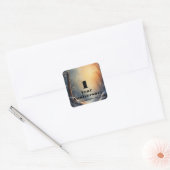 1-jarig jubileum Nog steeds verliefd op jou Band Vierkante Sticker (Envelop)