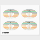 1-jarig jubileum Papieren Harten Ovale Sticker (Vel)