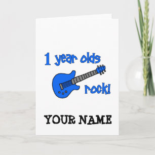 1-jarigen rock! Gepersonaliseerde baby's 1e verjaa Kaart