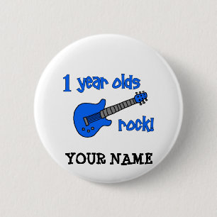 1-jarigen rots! Eerste verjaardag van de persoonli Ronde Button 5,7 Cm