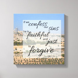 1 Johannes 1:9 Canvasprint | Hij vergeeft zonden Canvas Afdruk