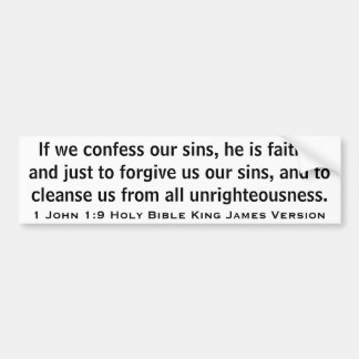 1 Johannes 1:9 Heilige Bijbel Statenvertaling Bumpersticker