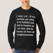 1 Johannes 1:9 KJV Bijbelvers T-shirt (Voorkant)