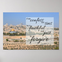 1 Johannes 1:9 Posterprint | Hij vergeeft zonden Poster