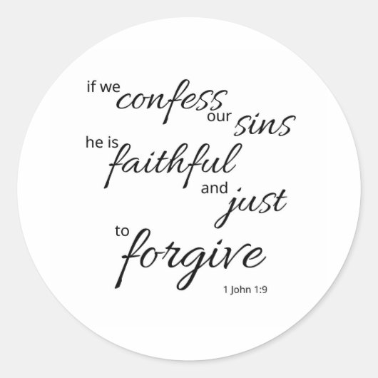 1 Johannes 1:9 Sticker | Vergeven (Voorkant)