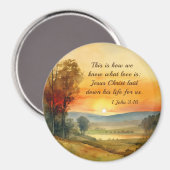 1 Johannes 3:16 Jezus legde zijn leven voor ons Bi Magneet (Voorkant / Achterkant)