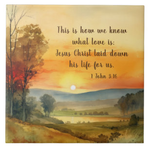 1 Johannes 3:16 Jezus legde zijn leven voor ons Bi Tegeltje