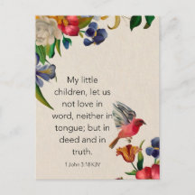 1 Johannes 3:18 KJV Bijbeltekst Geheugenkaart - Br