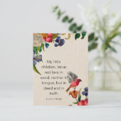 1 Johannes 3:18 KJV Bijbeltekst Geheugenkaart - Br Briefkaart (Staand voorkant)