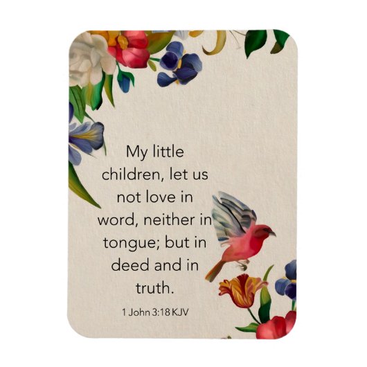 1 Johannes 3:18 KJV Flexibele Fotomagneet Magneet (Verticaal)