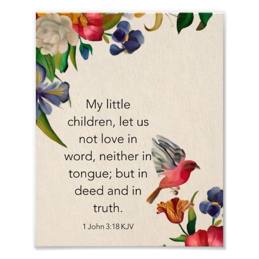 1 Johannes 3:18 KJV Foto Afdruk (Voorkant)