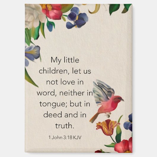 1 Johannes 3:18 KJV Magneet (Voorkant)