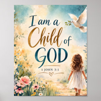 1 Johannes 3:1 - Ik ben een kind van God Christeli Poster