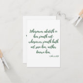 1 Johannes 3:6 KJV Bijbel Verse Groet Kaart (Voorkant / Achterkant in situ)