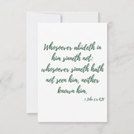 1 Johannes 3:6 KJV Bijbel Verse Groet Kaart