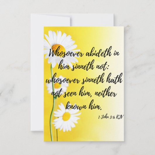 1 Johannes 3:6 KJV Bijbel Verse Pic Groet Kaart (Voorkant)