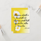 1 Johannes 3:6 KJV Bijbel Verse Pic Groet Kaart (Voorkant / Achterkant in situ)