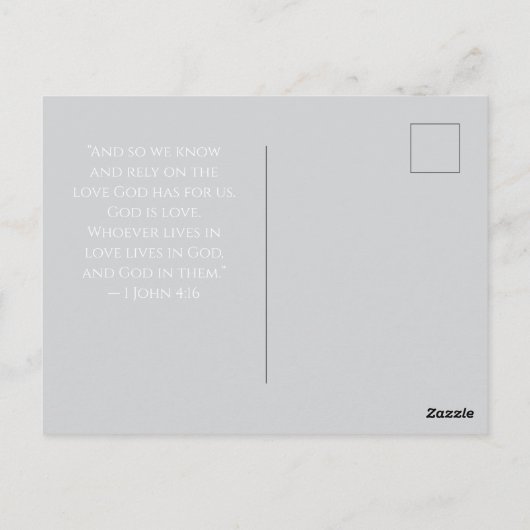 1 Johannes 4:16 God Is Liefde – Persoonlijke Chris Briefkaart (Achterkant)