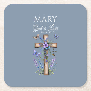 1 Johannes 4:16 God is Liefde – Persoonlijke Chris Kartonnen Onderzetters