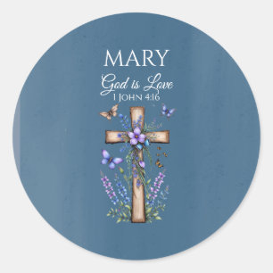 1 Johannes 4:16 God is Liefde – Persoonlijke Chris Ronde Sticker