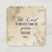1 Johannes 4 4 De Heer is Groot-Inspirerend Quote Vierkante Visitekaartje (Voorkant)