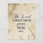 1 Johannes 4 4 Hij die in u is, is groter Bijbelve Briefkaart (Voorkant)