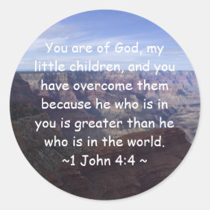 1 Johannes 4:4 Klein Ronde Sticker